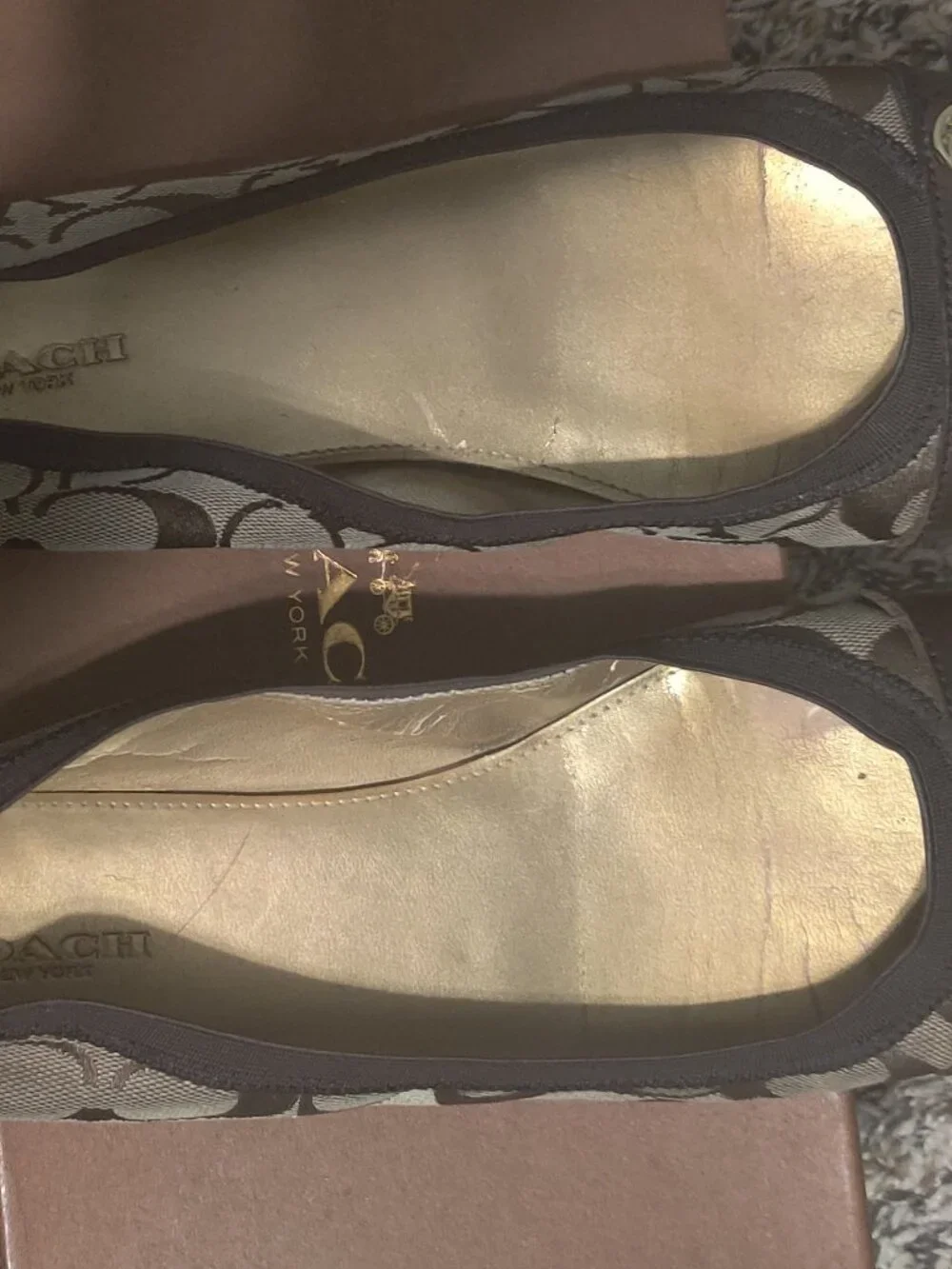 Coach Chestnut/Khaki Matte Calf Chelsey Flats Size 9M